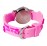 Orologio analogico - design floreale - cinturino in silicone (rosa)